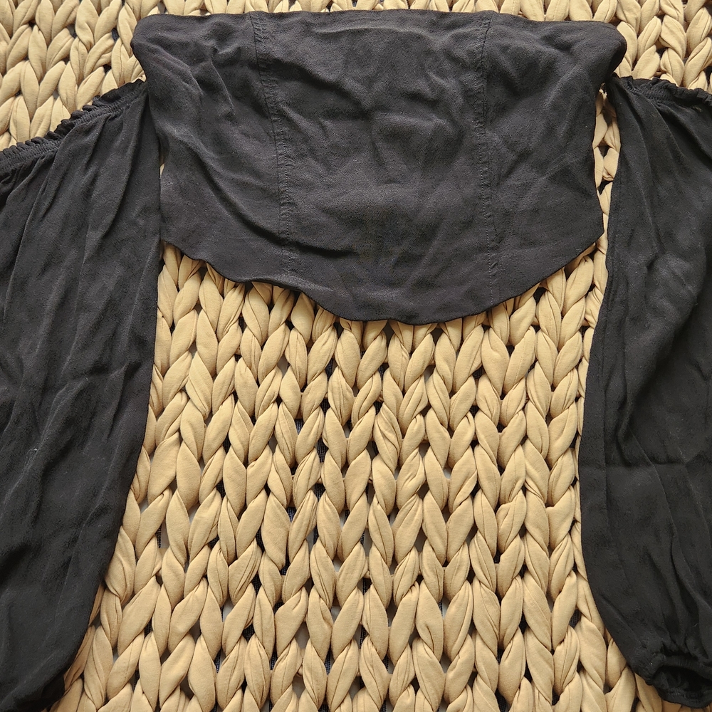 Wild Fable Black Textured Top